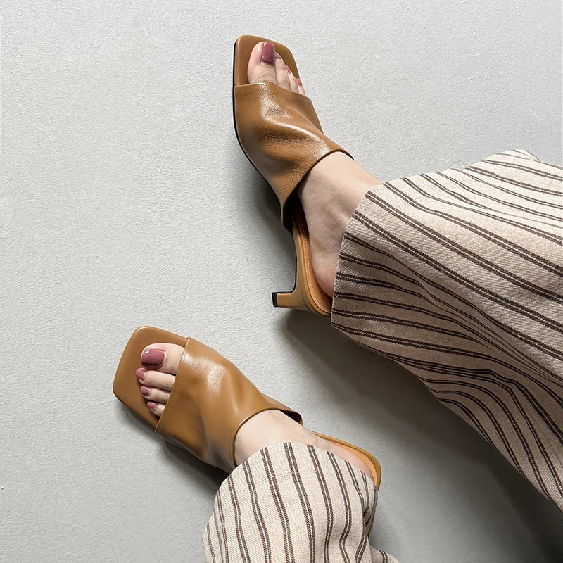Amelia | Red Heeled Mules