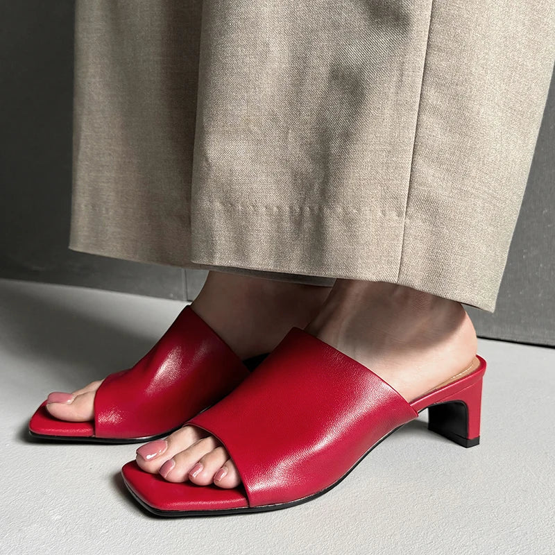Amelia | Red Heeled Mules