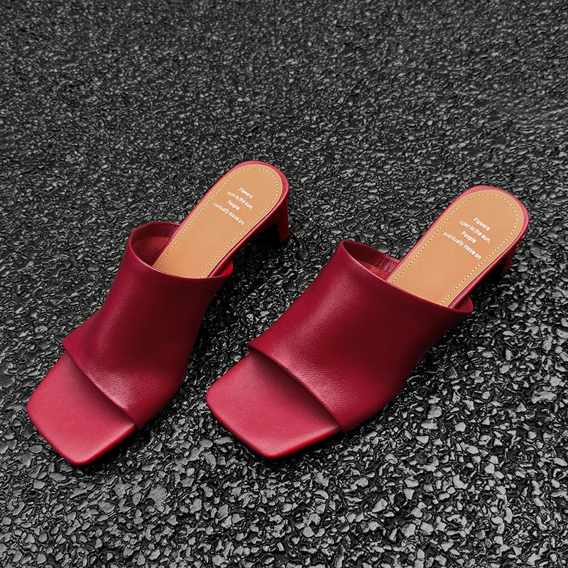 Amelia | Red Heeled Mules