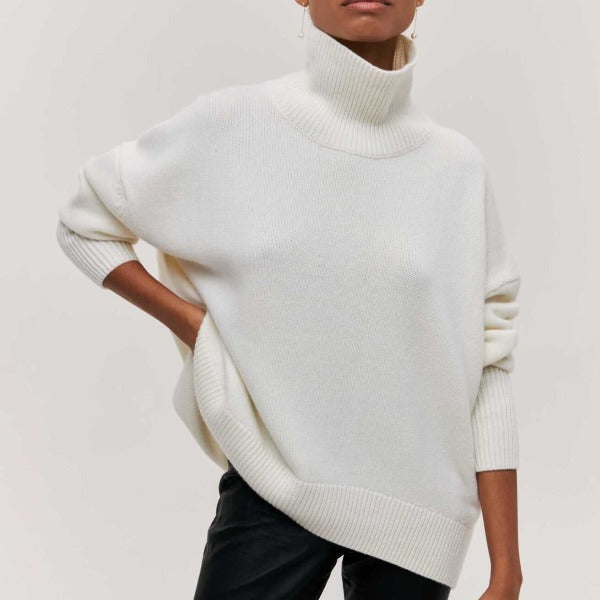 Kaia  | Relaxed Turtleneck Knit Sweater