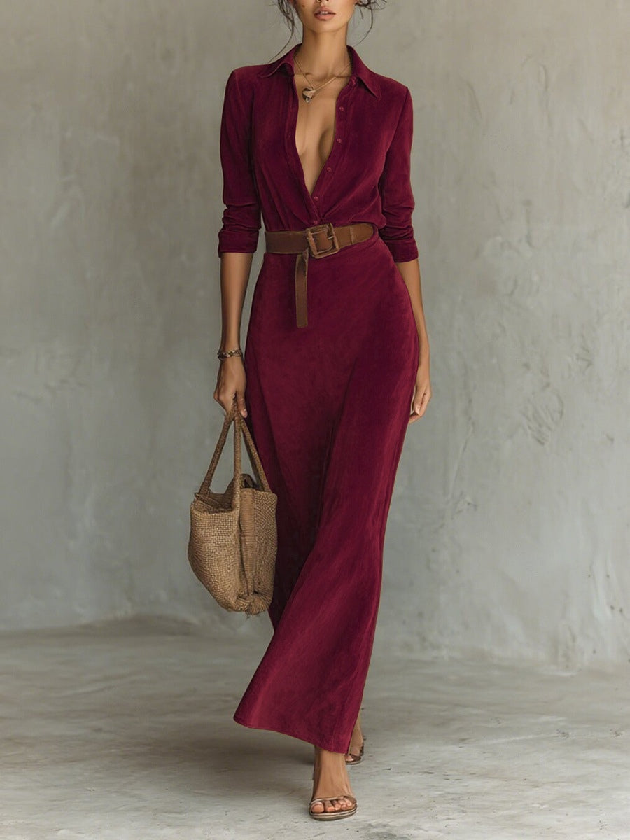 Arianna | Suede Maxi Dress