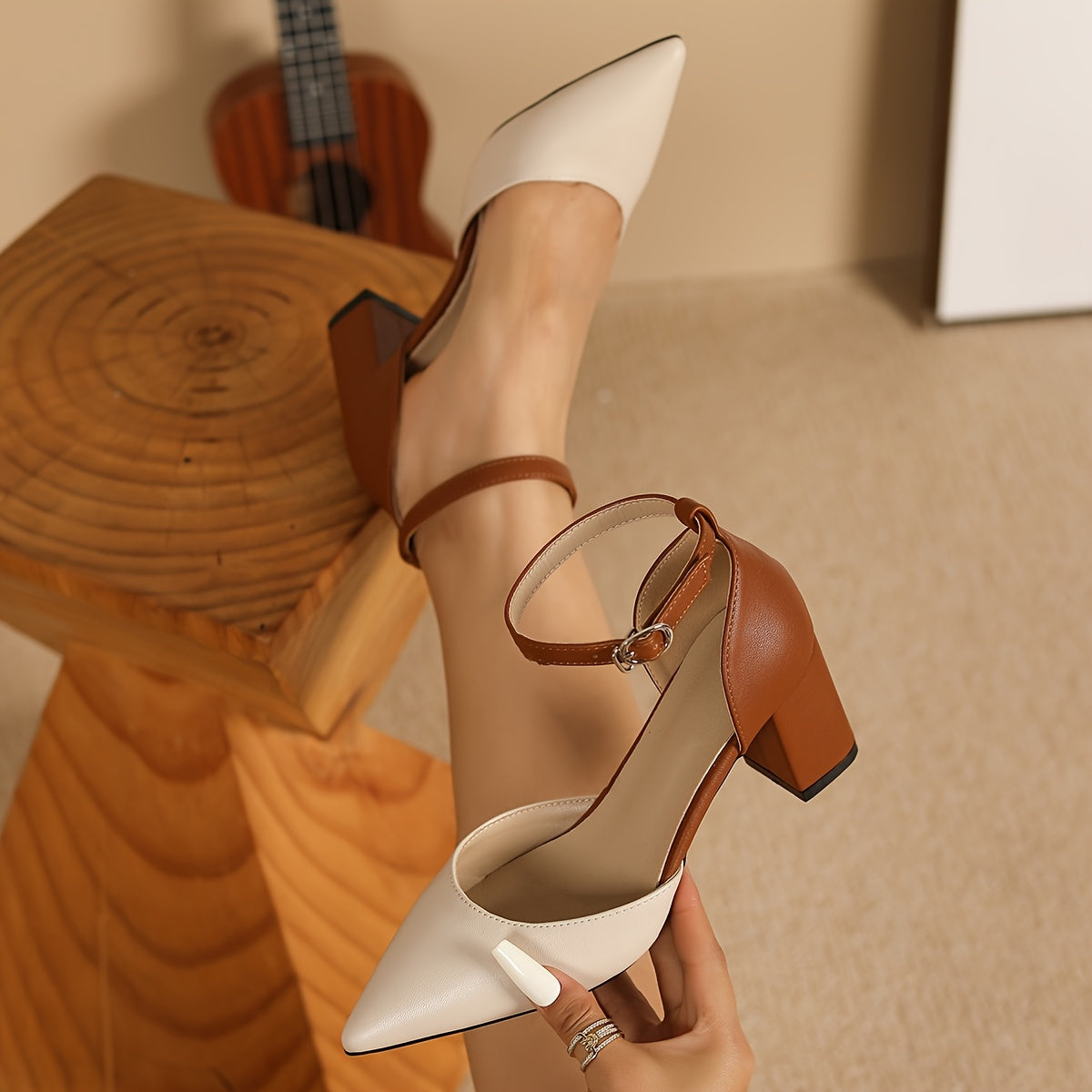 Mila | Two Tone Strap Heels