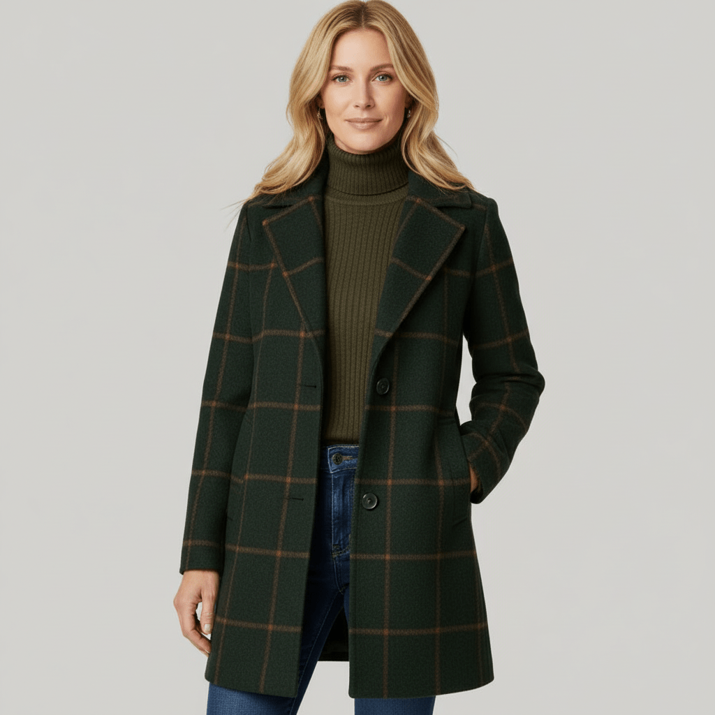 Ashley | Plaid Winter Trench Coat