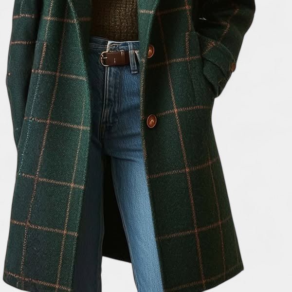 Ashley | Plaid Winter Trench Coat