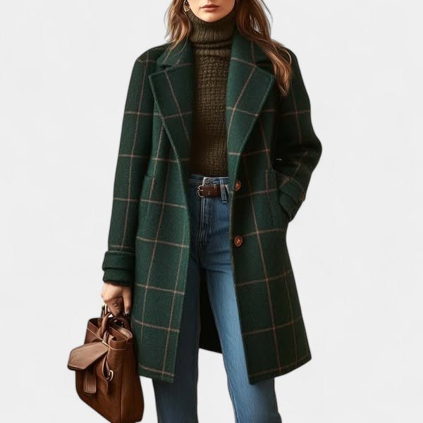 Ashley | Plaid Winter Trench Coat