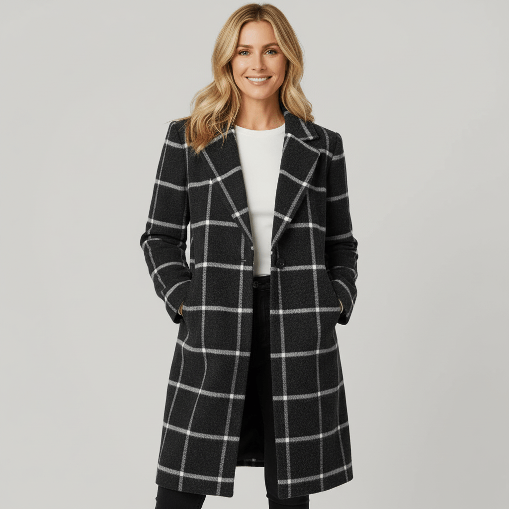 Ashley | Plaid Winter Trench Coat