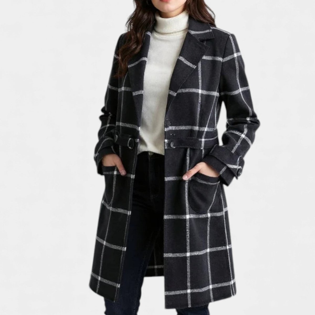 Ashley | Plaid Winter Trench Coat