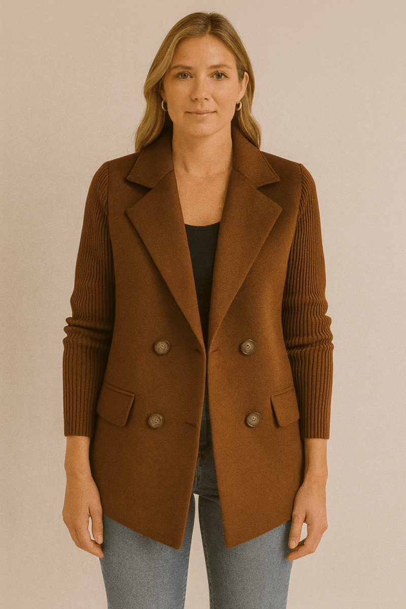 Crystal | Knit-sleeve Blazer