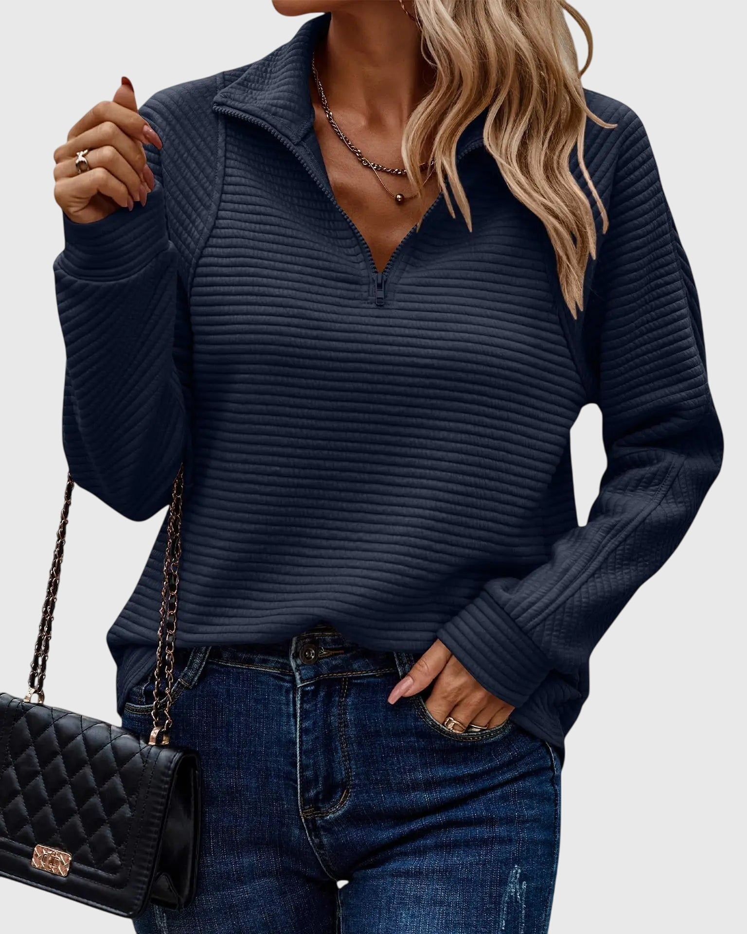 Crystal | Elegant Sweater with Zipper
