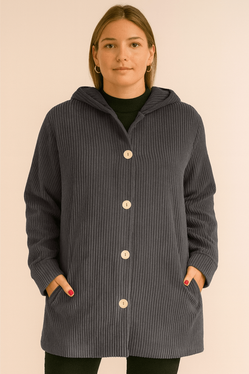 Megan | Corduroy Hooded Jacket