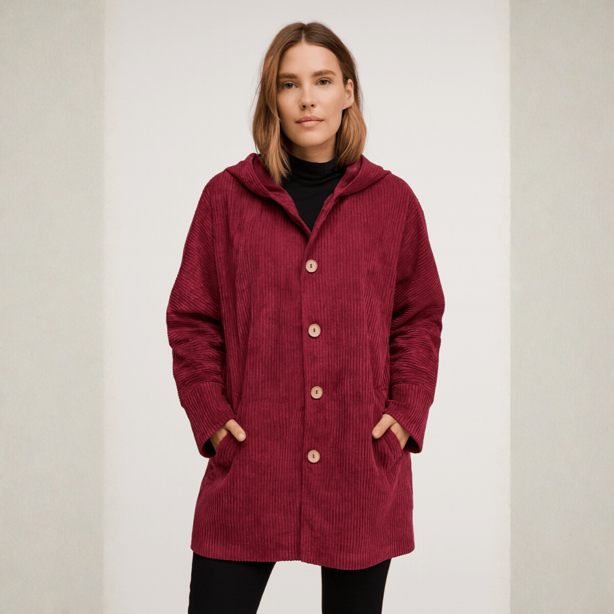 Megan | Corduroy Hooded Jacket