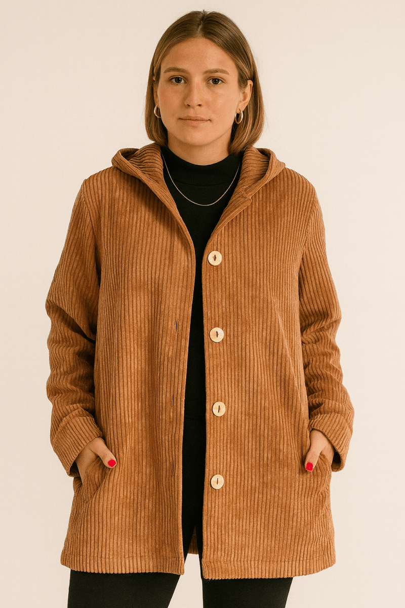 Megan | Corduroy Hooded Jacket